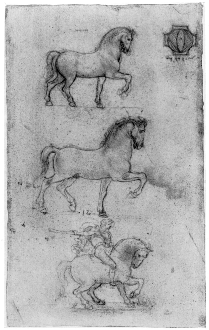 Estudos para o Monumento Trivulzio, c1508 1954. de Leonardo da Vinci