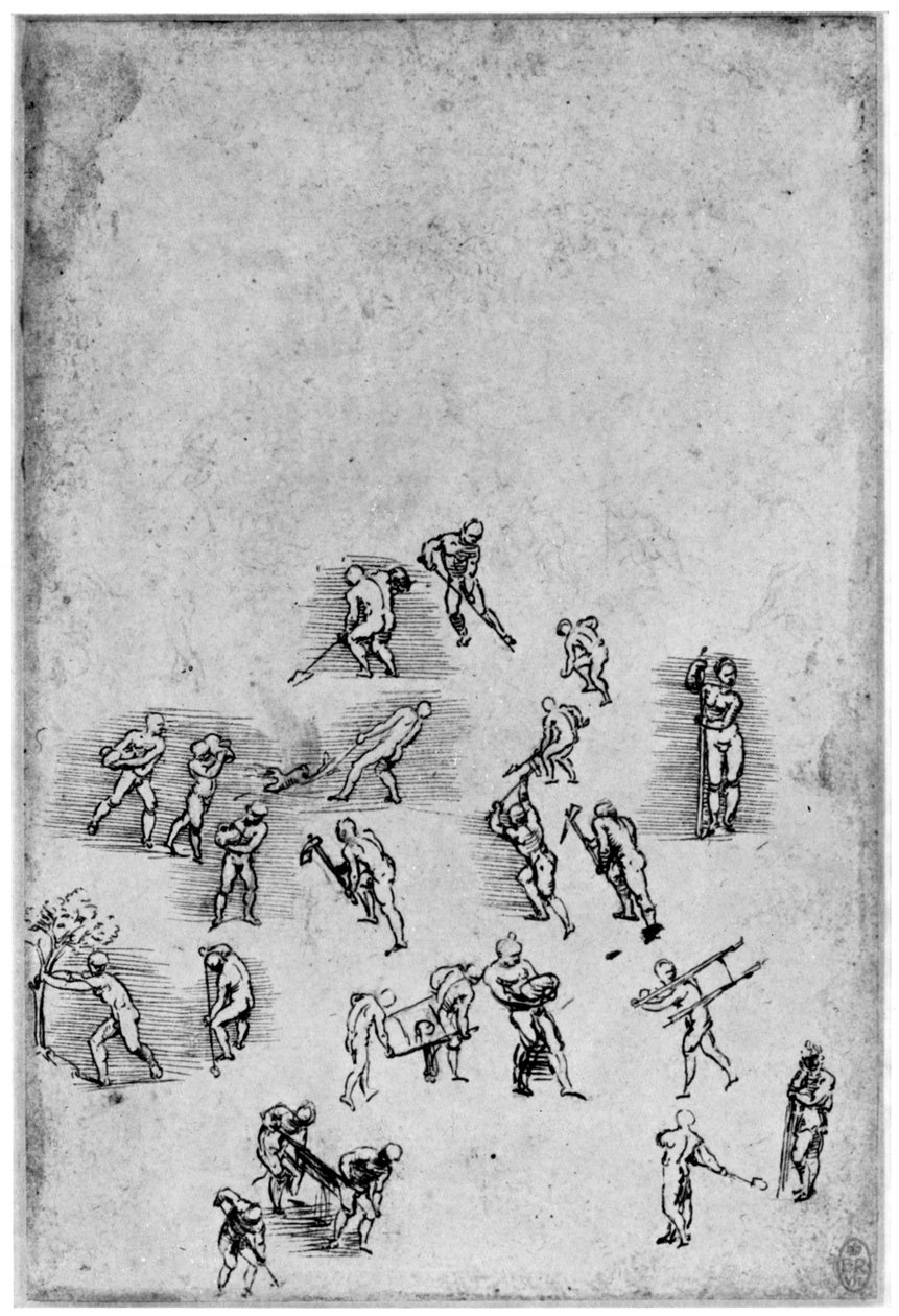 Estudos em movimento, final do século XV ou início do século XVI, 1954. de Leonardo da Vinci