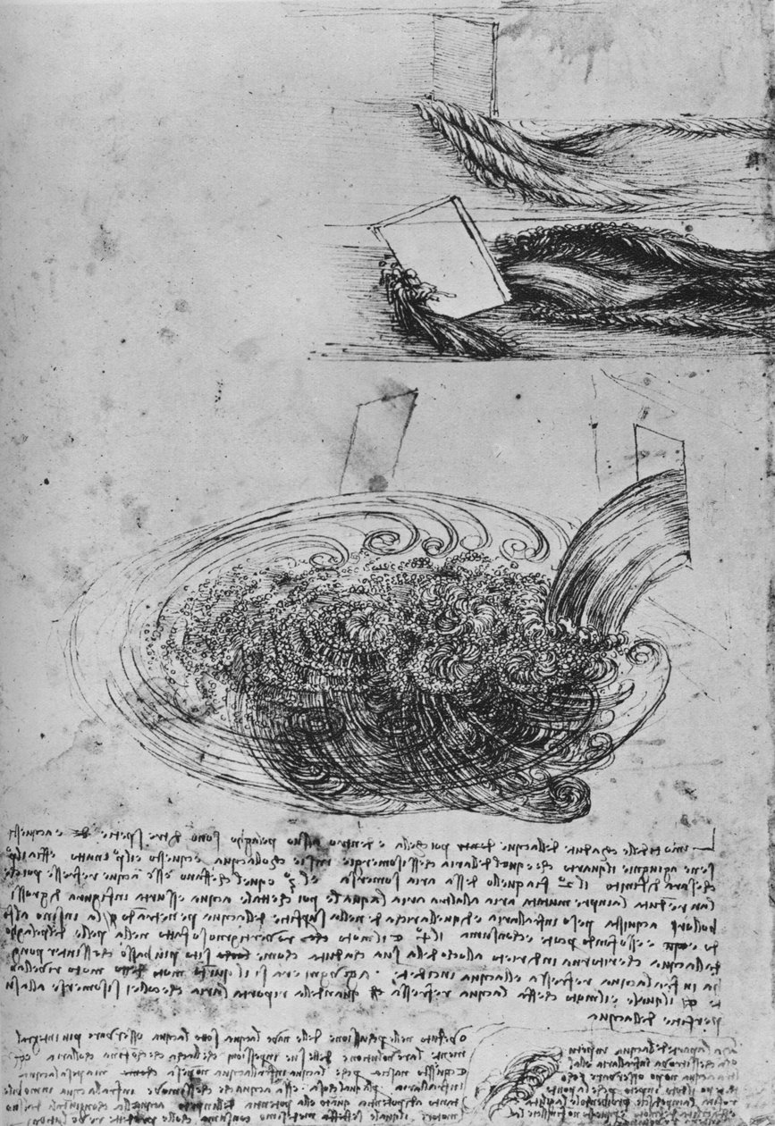 Estudos das formações hídricas, c1480 1945 de Leonardo da Vinci