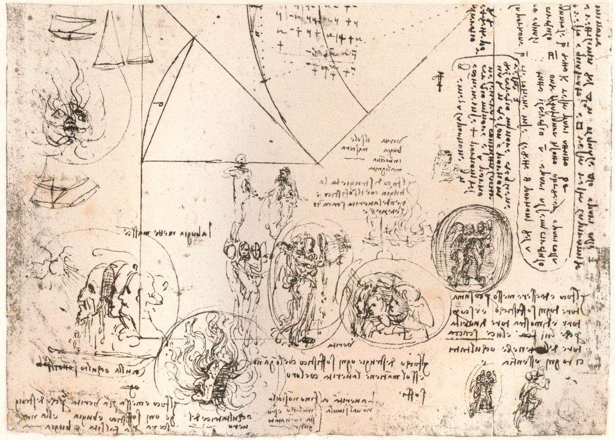 Estudos de emblemas, c1472-c1519 1883 de Leonardo da Vinci