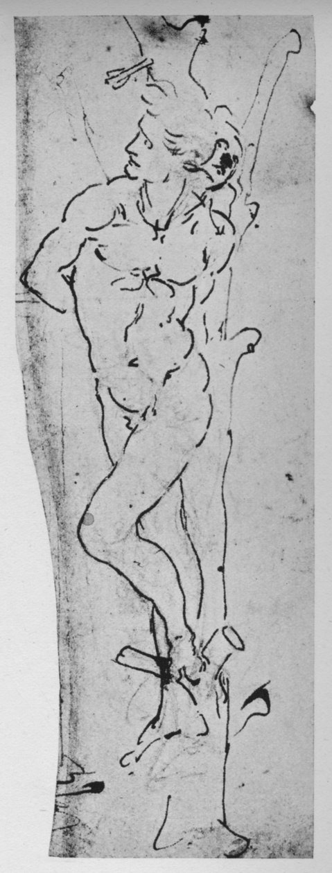 Estudo para um São Sebastião, c1480 1945 de Leonardo da Vinci
