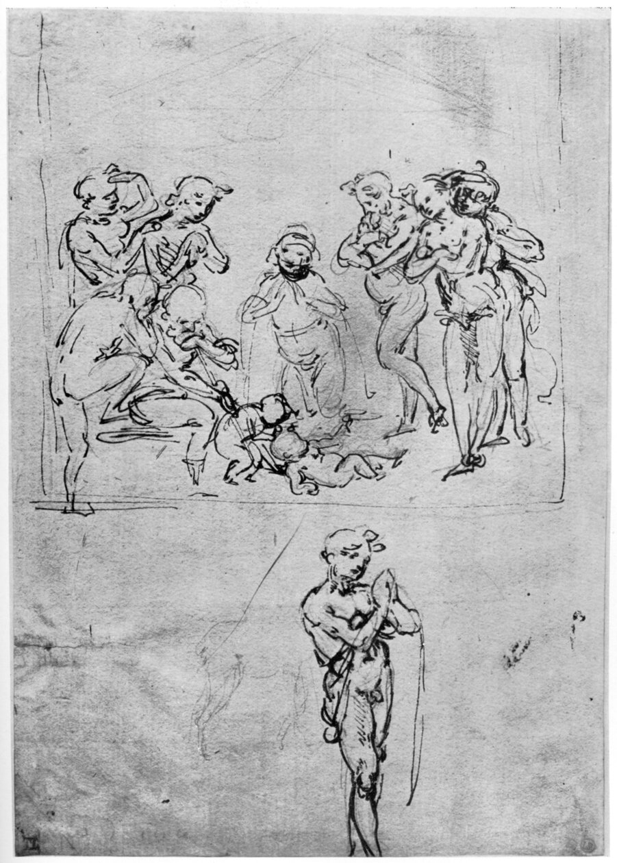 Estudo para a Adoração dos Reis Magos, c1481 1954. de Leonardo da Vinci