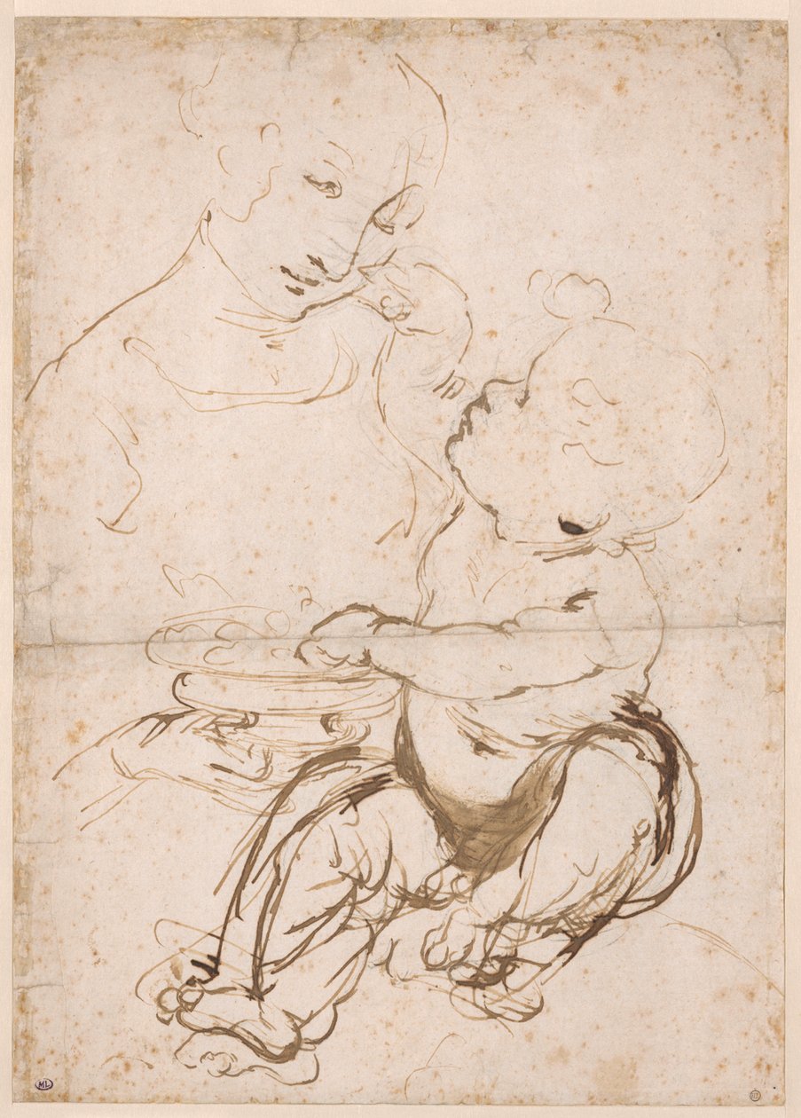 Estudo para a Madonna com uma fruteira, ca 1478. de Leonardo da Vinci