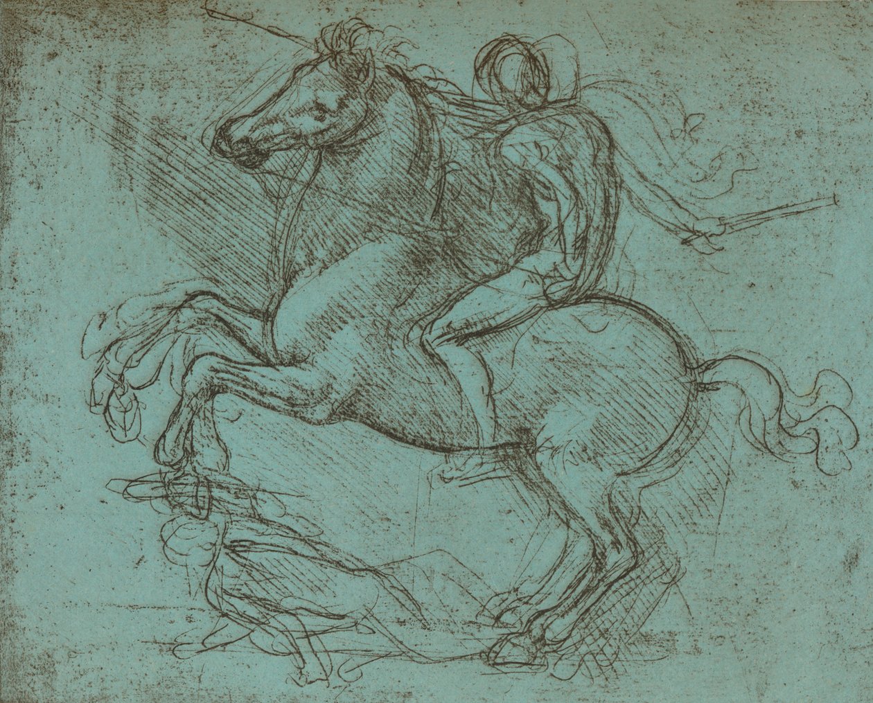 Estudo para o monumento de Sforza, c1482-c1499 1883 de Leonardo da Vinci
