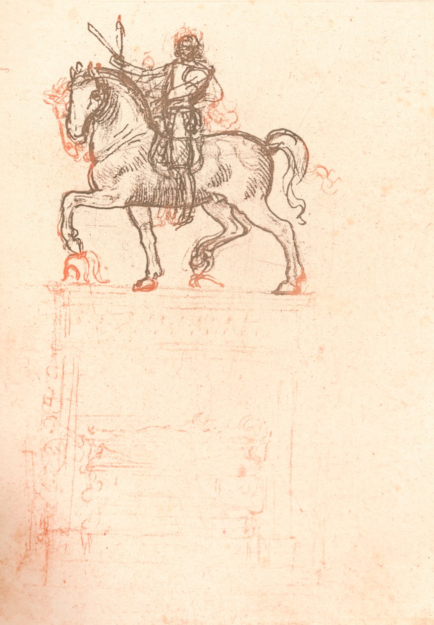 Estudo para o monumento de Sforza, c1482-c1499 1883 de Leonardo da Vinci