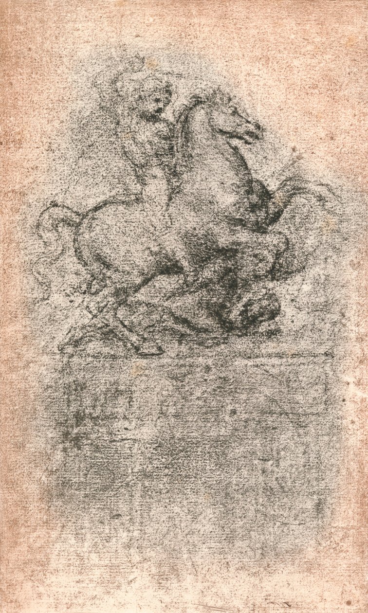 Estudo para o monumento de Sforza, c1482-c1499 1883 de Leonardo da Vinci