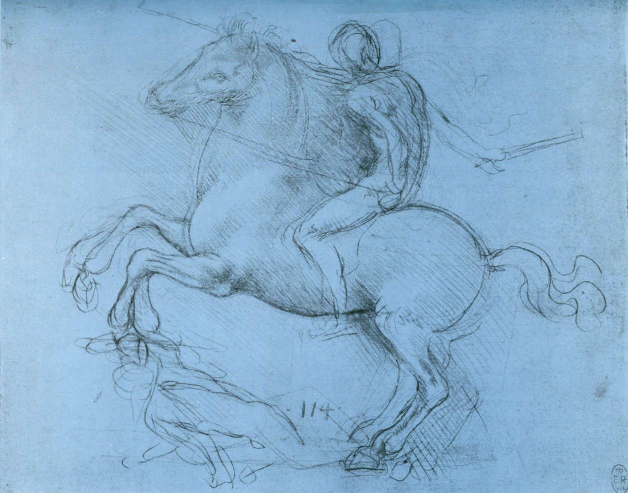 Estudo para o monumento de Sforza, c1488-1493 1954. de Leonardo da Vinci