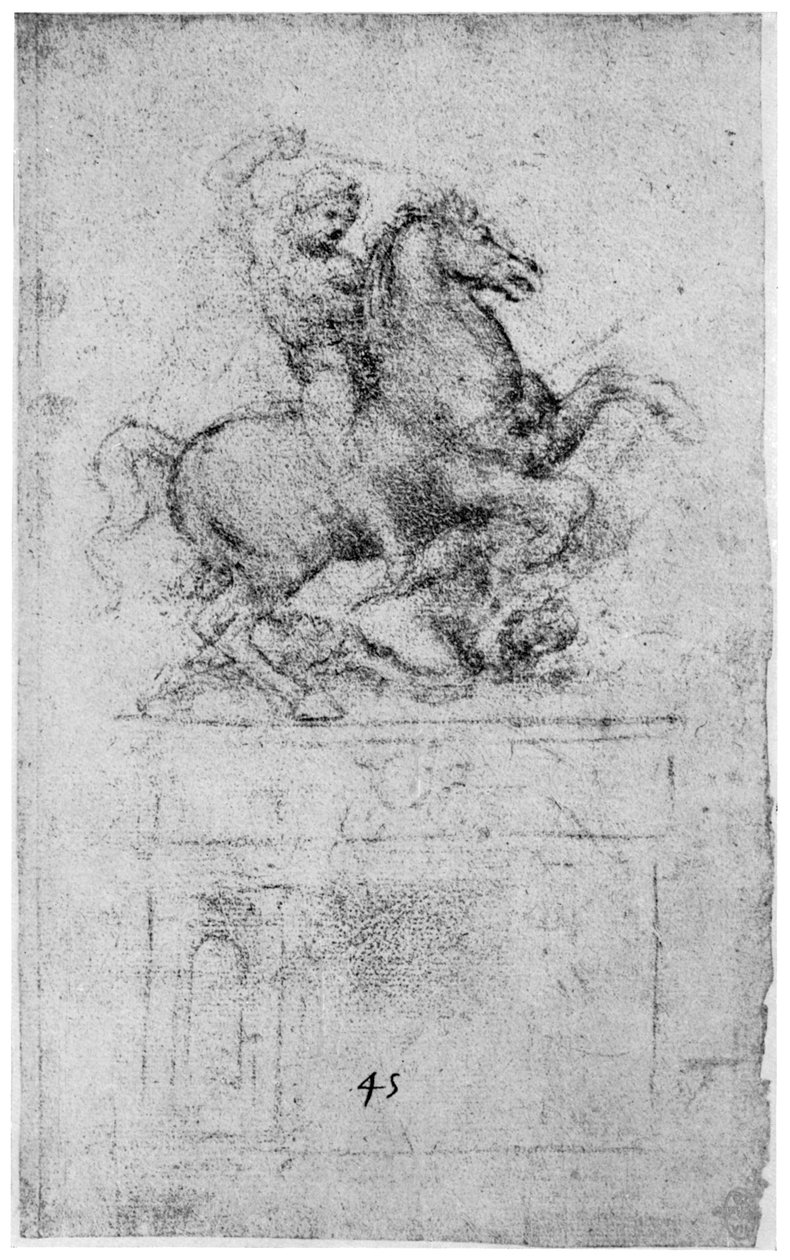 Estudo para o monumento de Trivulzio, c1508 1954 de Leonardo da Vinci