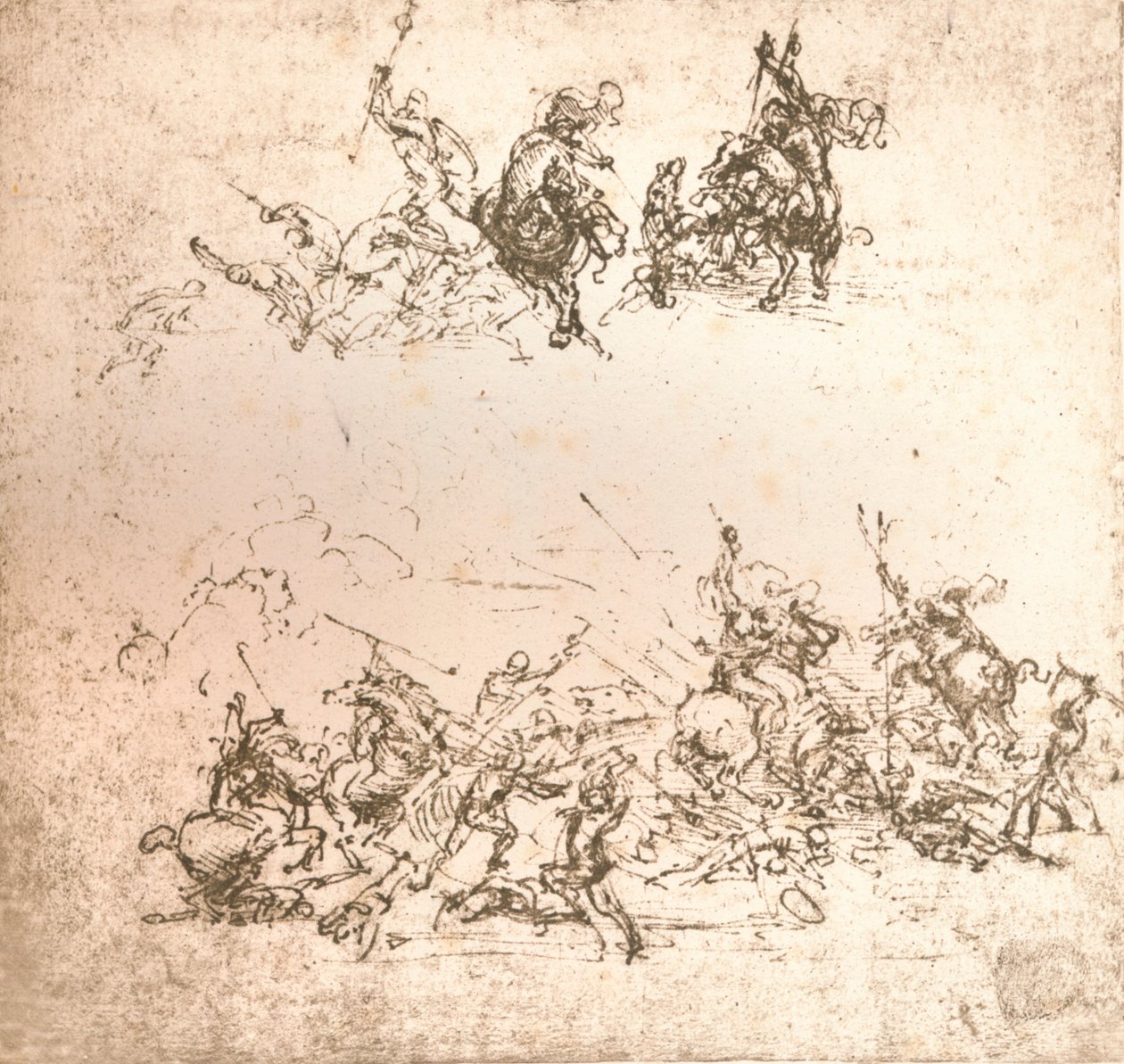 Estudo para o desenho animado da Batalha de Anghiari, c1472-c1505 1883 de Leonardo da Vinci