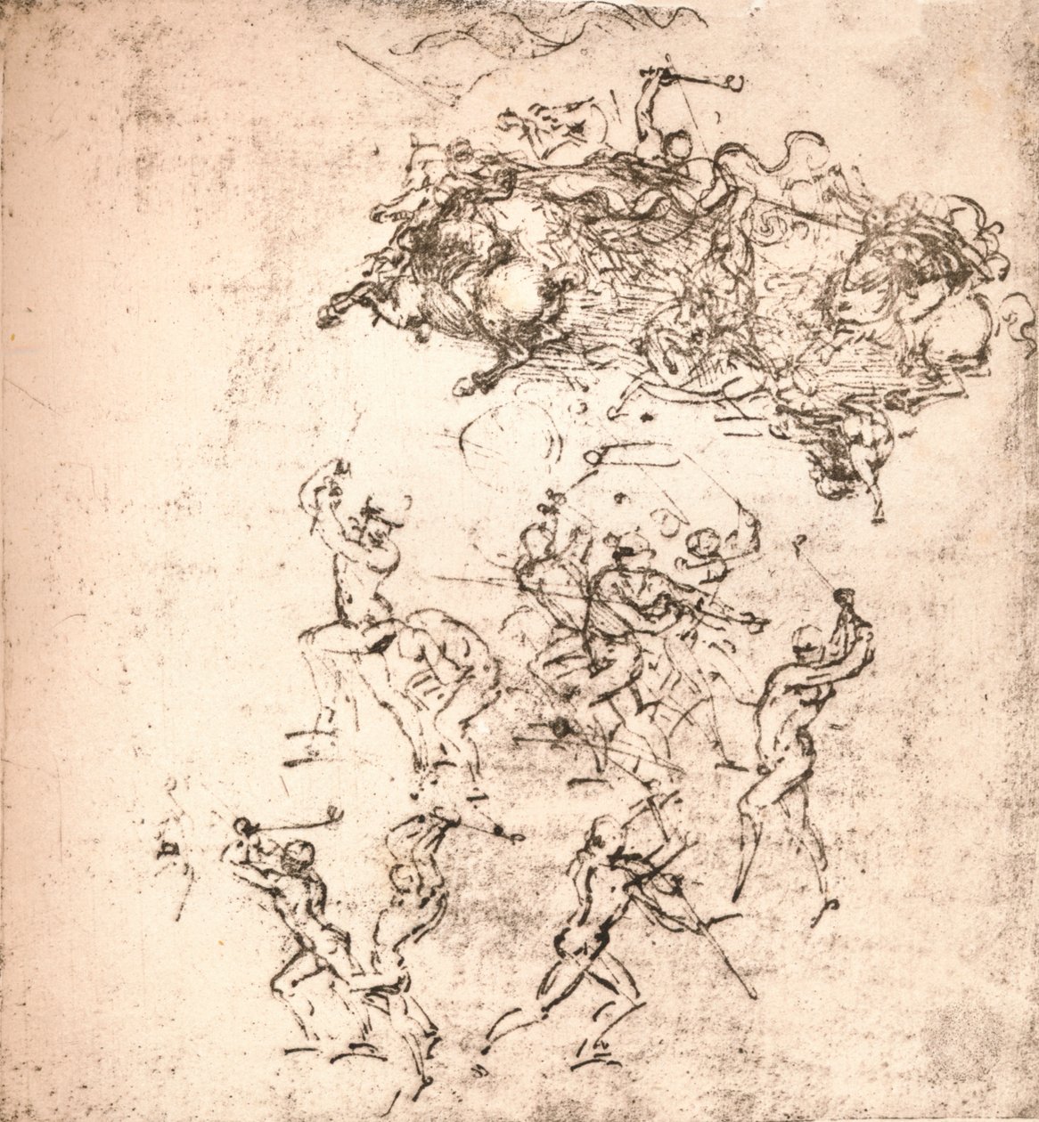 Estudo para o desenho animado da Batalha de Anghiari, c1472-c1505 1883 de Leonardo da Vinci