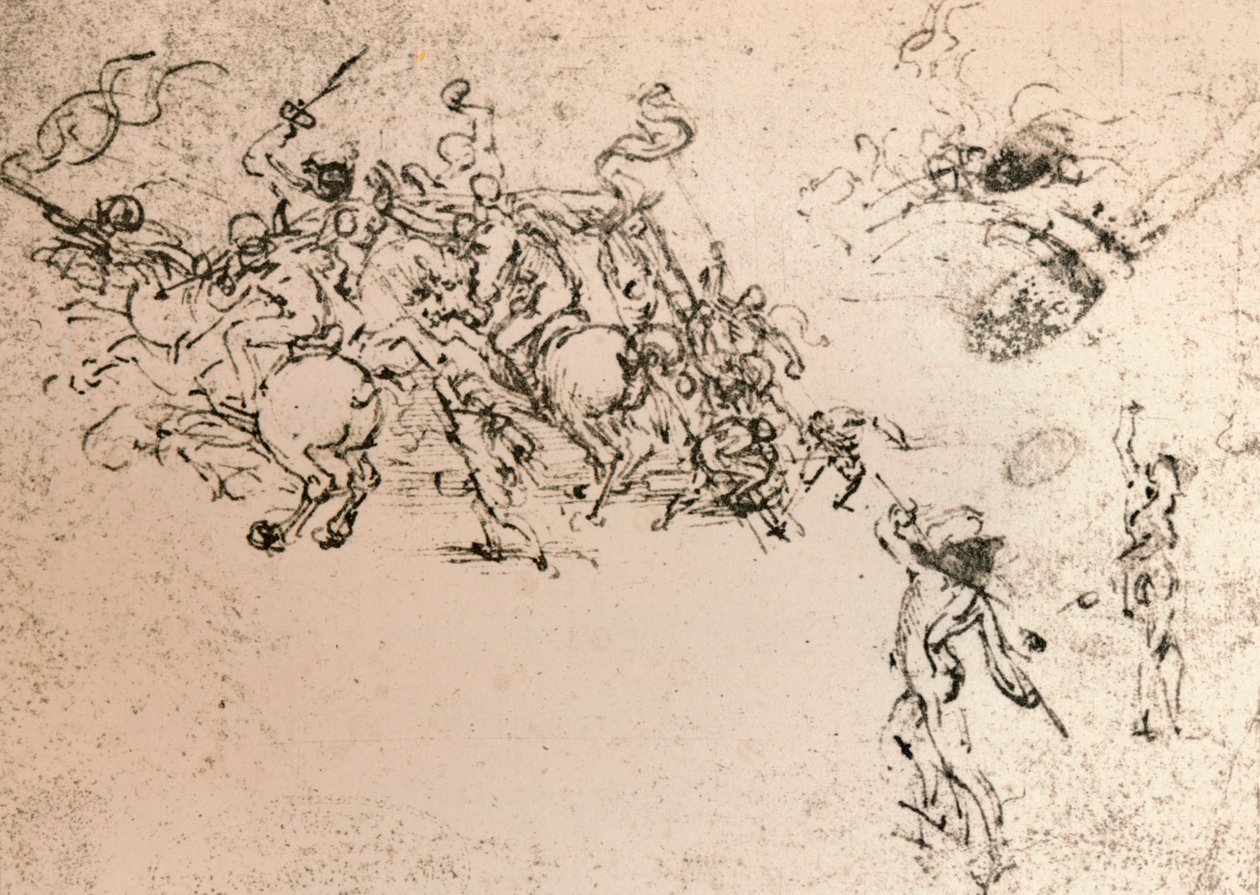 Estudo para o desenho animado da Batalha de Anghiari, c1472-c1505 1883 de Leonardo da Vinci
