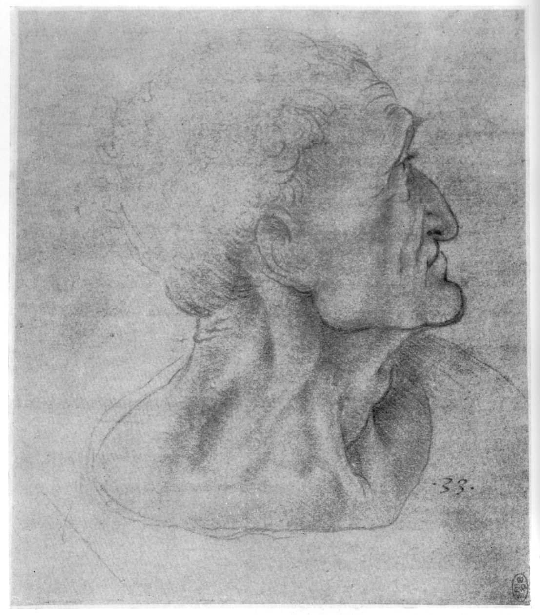 Estudo de Judas para a Última Ceia, c1495 1954 de Leonardo da Vinci