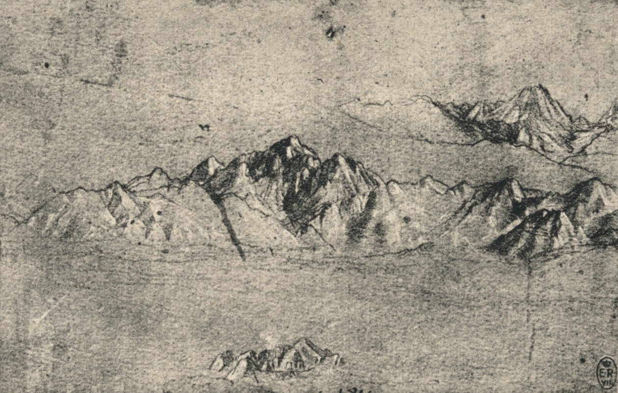 Estudo das cordilheiras, c1480 1945 de Leonardo da Vinci