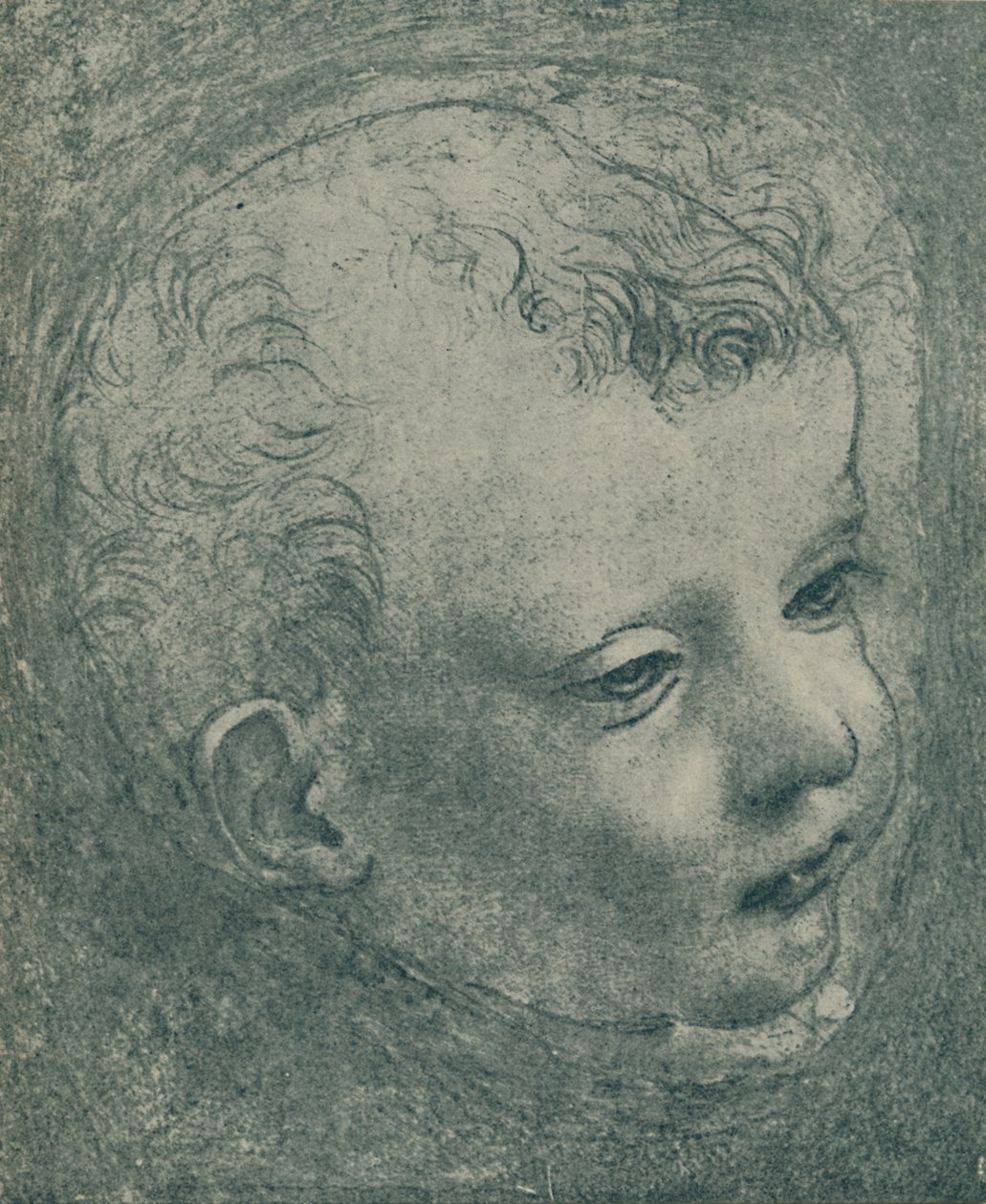 Estudo de uma cabeça de criança, 1482-1483, 1932 de Leonardo da Vinci