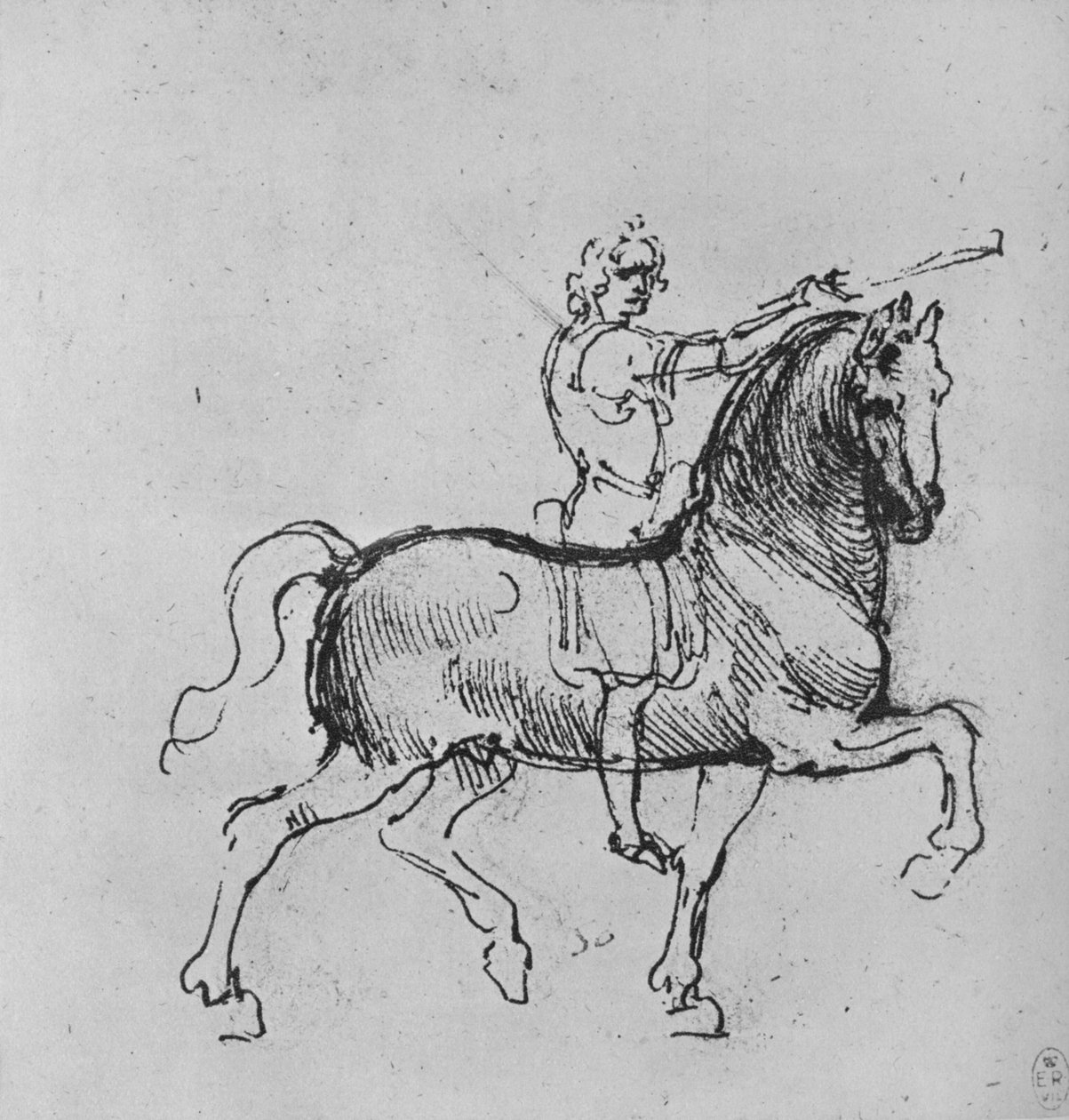 Estudo de um Cavaleiro, c1480 1945 de Leonardo da Vinci