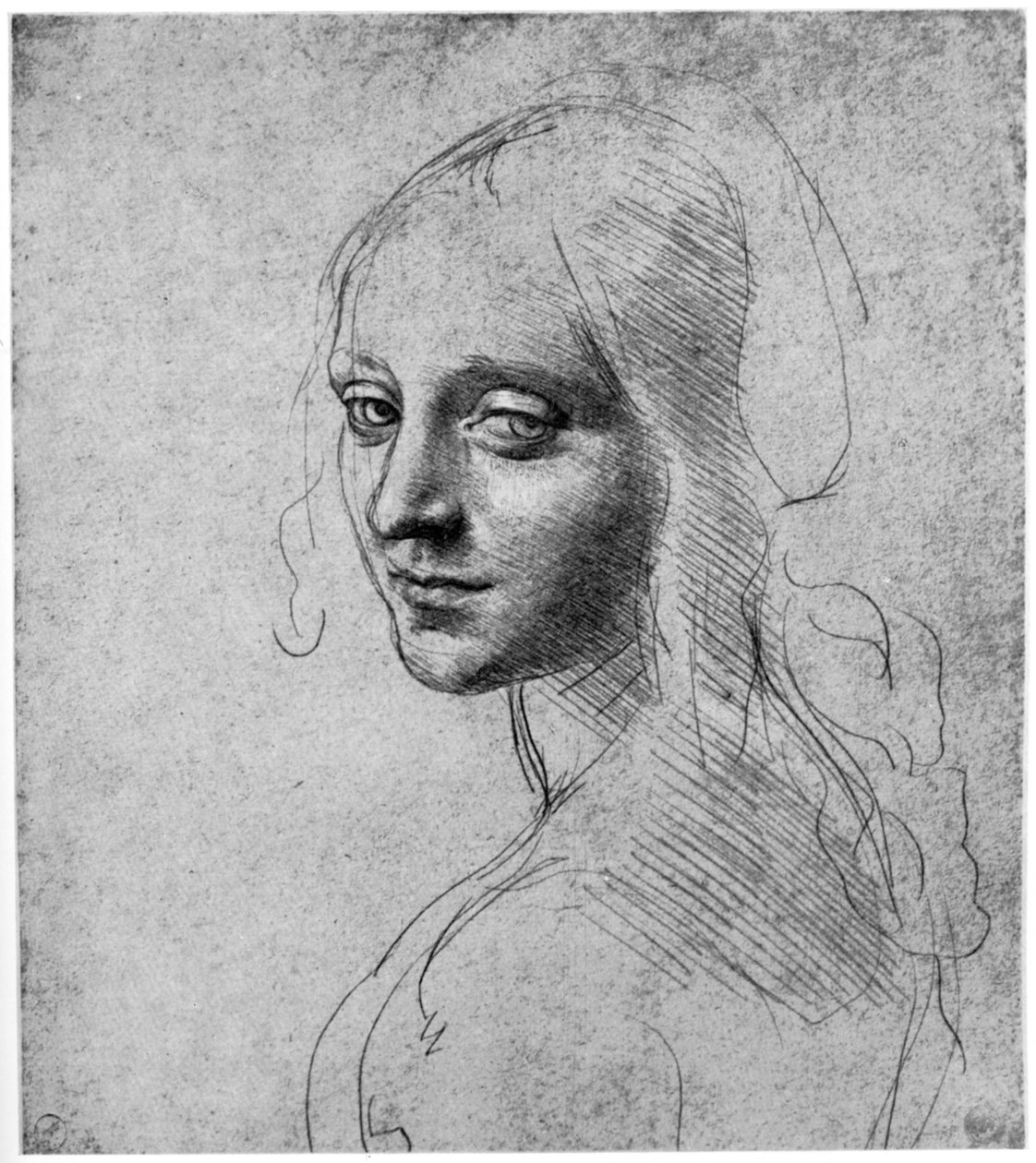 Estudo de uma cabeça de menina, c1483 1954 de Leonardo da Vinci