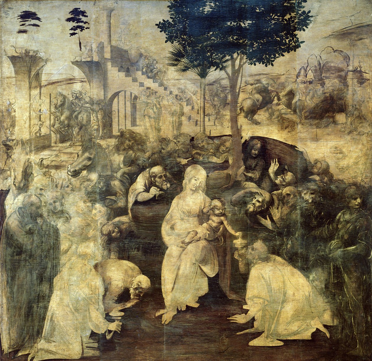 A Adoração dos Magos de Leonardo da Vinci