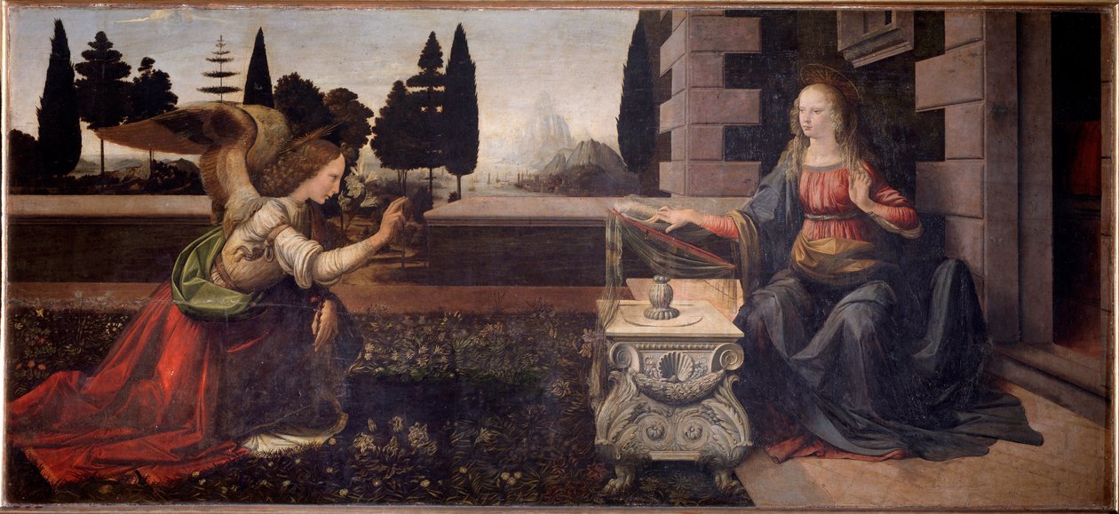 A Anunciação - 1472-1475 de Leonardo da Vinci