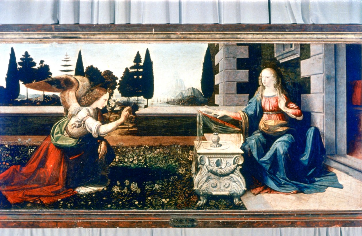 A Anunciação, 1472-1475 de Leonardo da Vinci