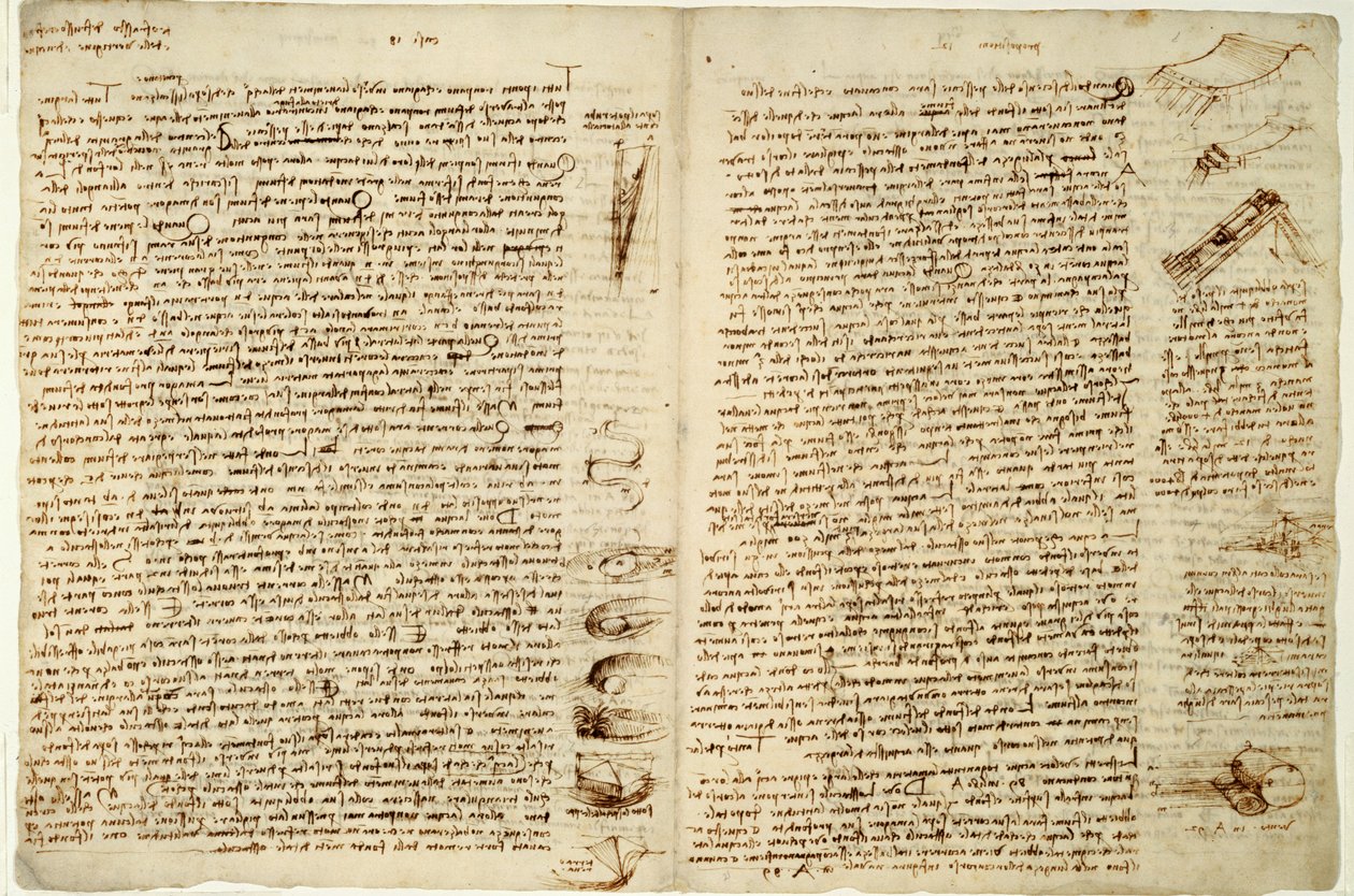 O Martelo de Codex ou Leicester, 1508-12 de Leonardo da Vinci