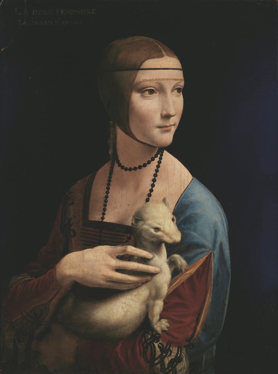 A Dama com Arminho (Retrato de Cecília Gallerani). de Leonardo da Vinci
