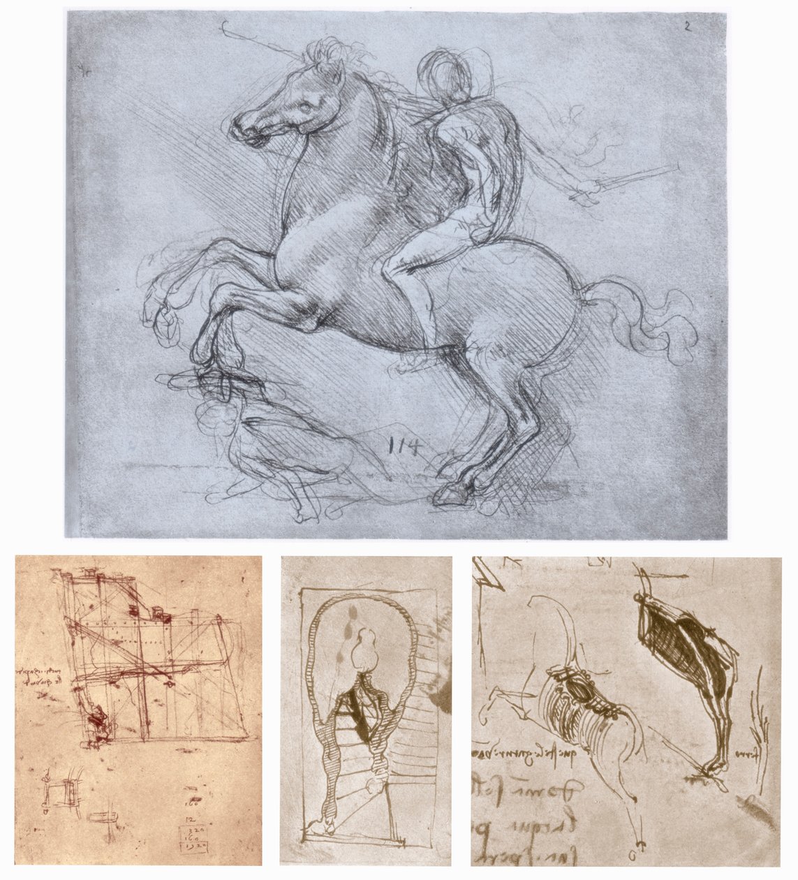 O monumento de Sforza, c1488-1493 de Leonardo da Vinci