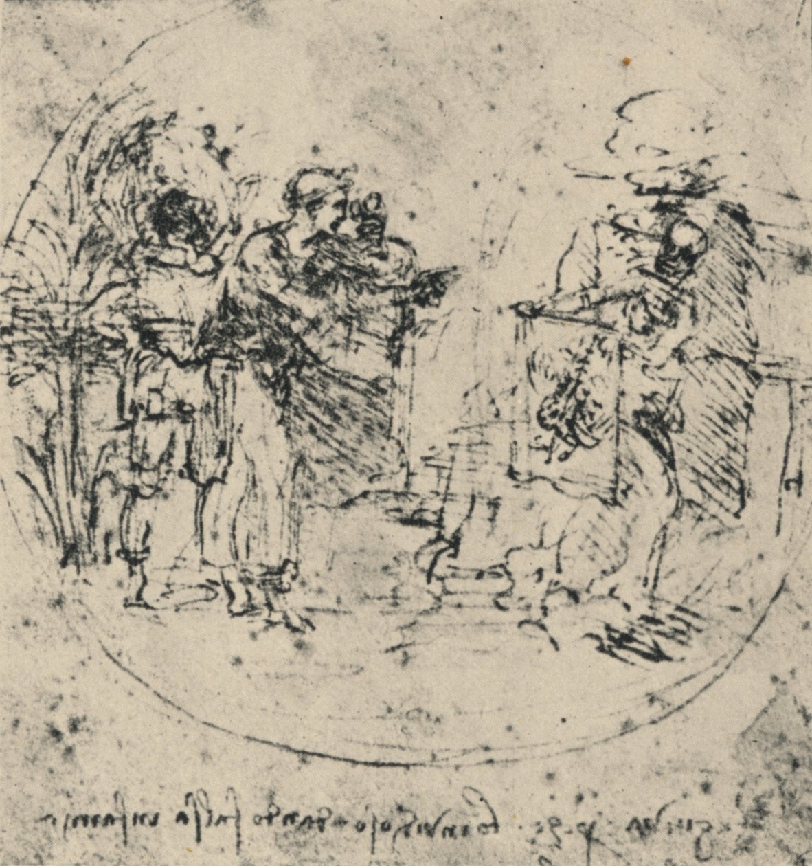 O Desmascaramento da Inveja, c1480 1945 de Leonardo da Vinci