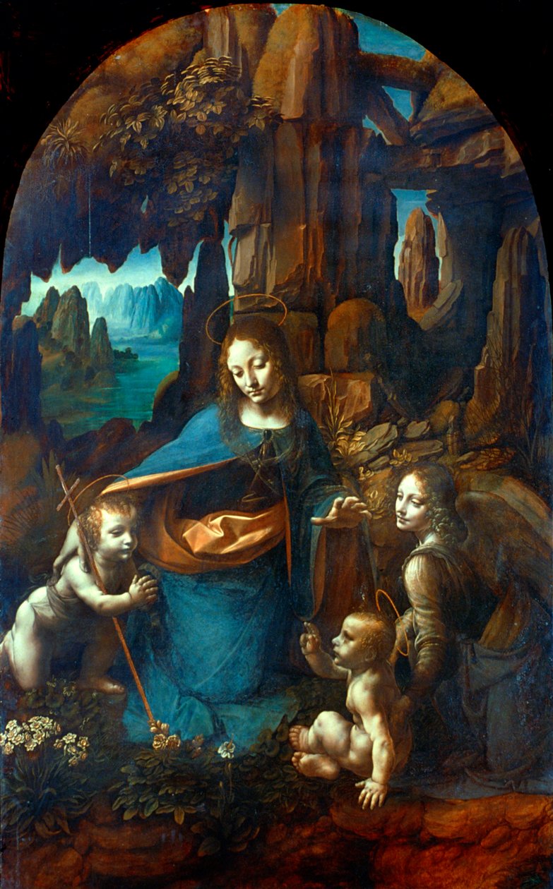 A Virgem das Rochas, 1491-1519 de Leonardo da Vinci