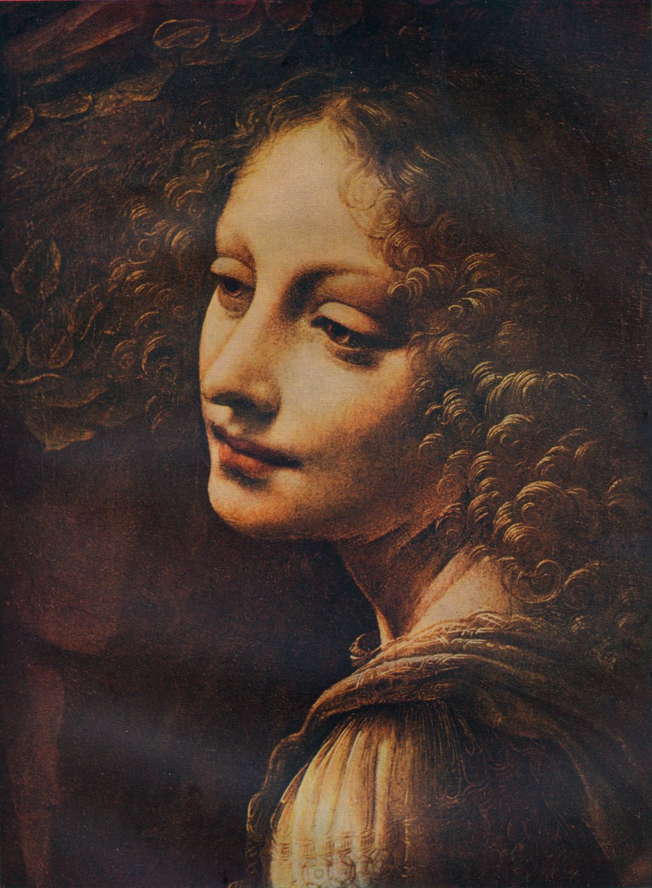 Detalhe da Virgem das Rochas, c1491 de Leonardo da Vinci