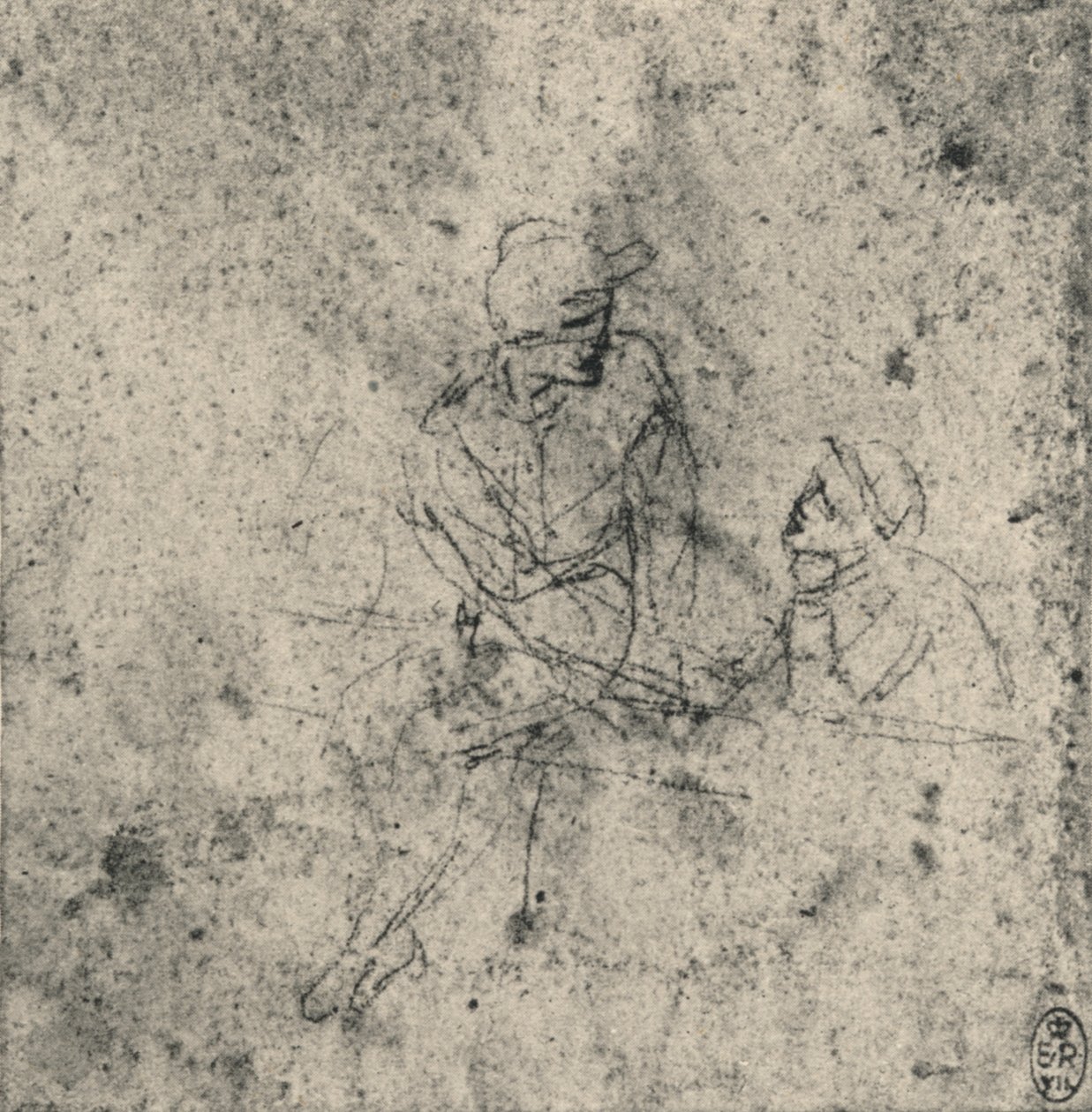 Duas figuras na conversa, c1480 1945 de Leonardo da Vinci