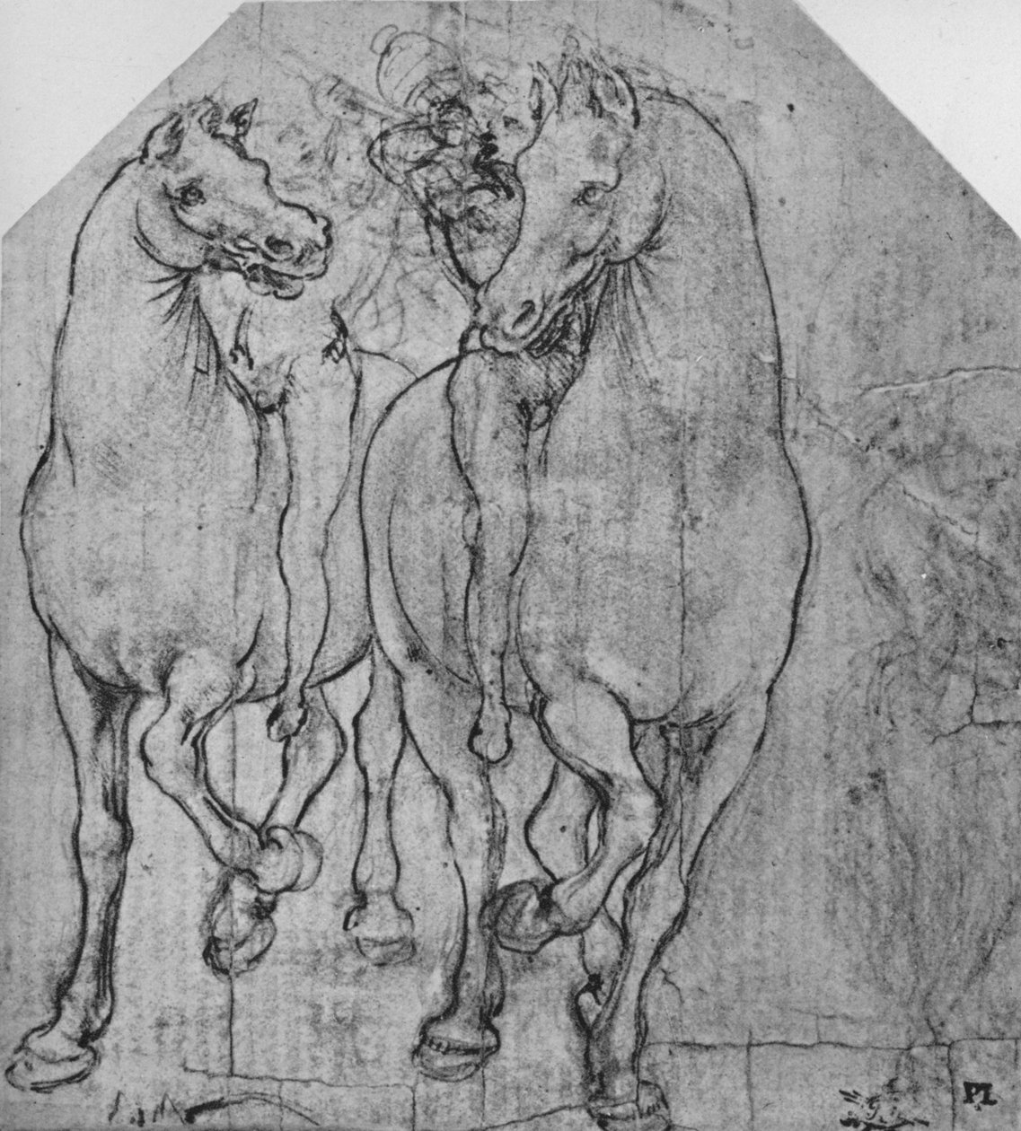 Dois Cavaleiros, c1480 1945 de Leonardo da Vinci