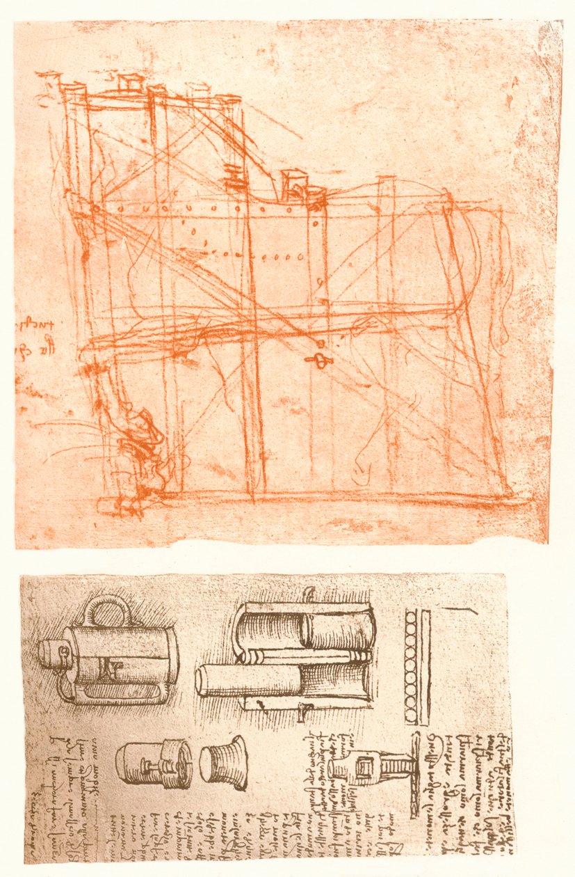 Dois desenhos, c1472-c1519 1883 de Leonardo da Vinci
