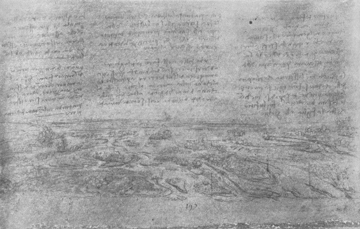 Vista de um delta, c1480 1945 de Leonardo da Vinci