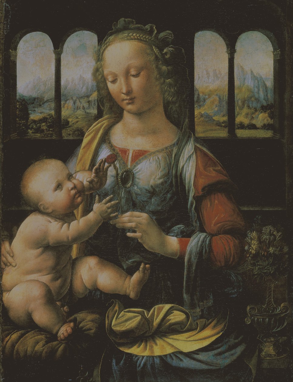 Virgem e Criança, c.1473 (óleo sobre painel) de Leonardo da Vinci
