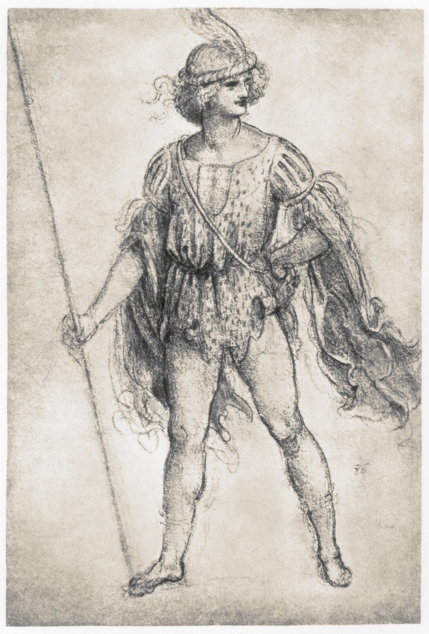 Juventude em uma fantasia de baile de máscaras, 1506-1507 de Leonardo da Vinci