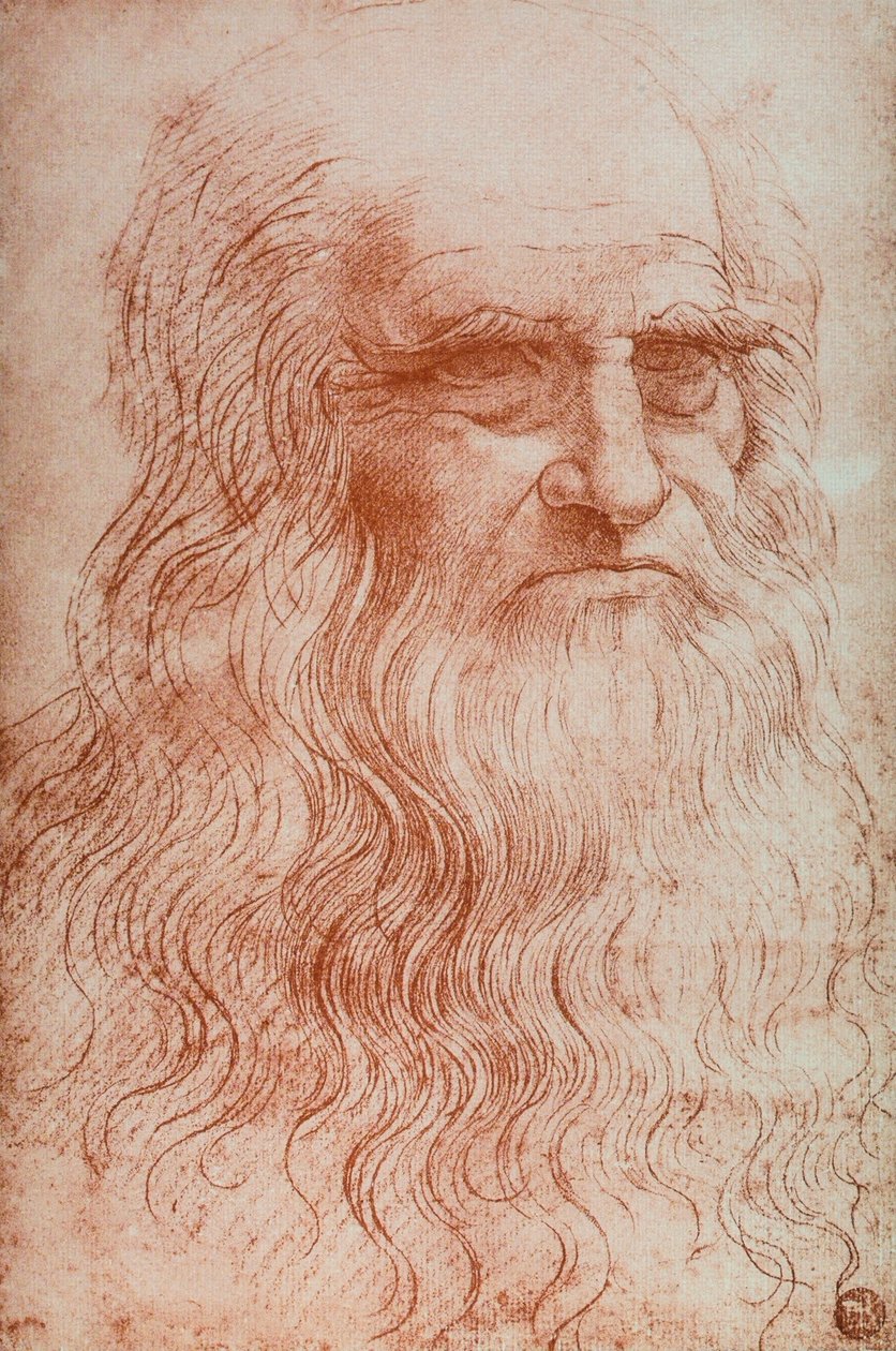 Retrato de Leonardo da Vinci, cópia do Selfportrait de Leonardo da Vinci, otimista, Galeria da Academia, Veneza de Leonardo da after Vinci