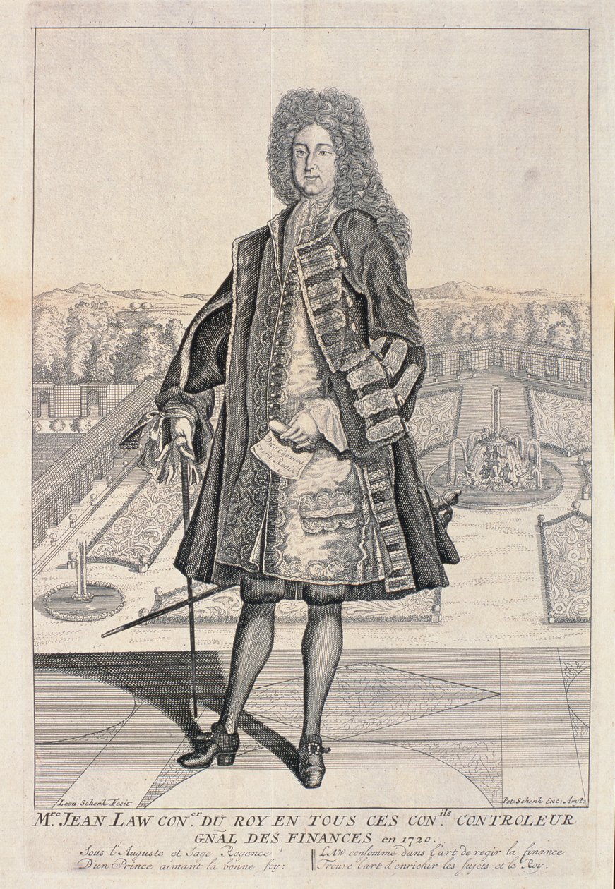 John Law (1671-1729) de Lauriston de Leonardus Schenk