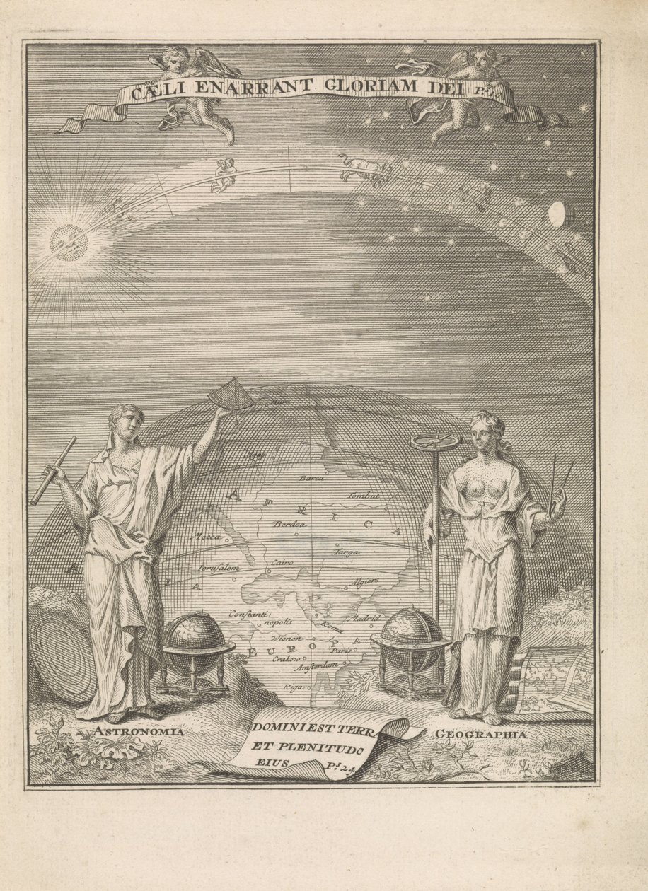 Astronomia e Geografia com instrumentos de medição
Caeli anarrant gloriam dei Ps.10 (título sobre o objecto)
Página de título de: 