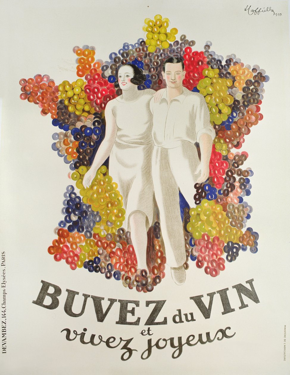 &39;Beber vinho, viver com alegria&39;, cartaz promovendo o vinho, 1933 de Leonetto Cappiello