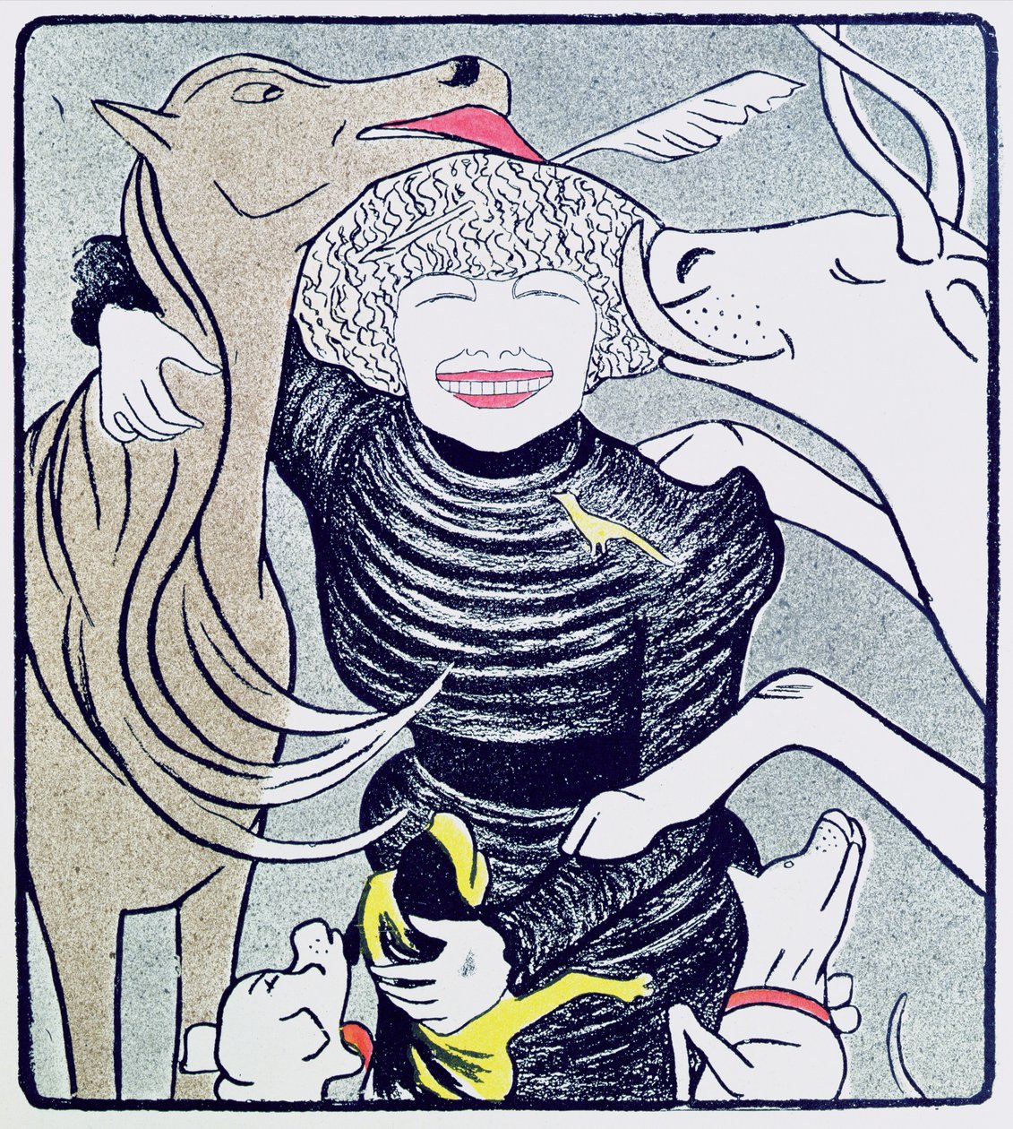 Severine (Caroline Remy) (1855-1929) amiga dos animais, de Le Rire, 8 de abril de 1899, reeditada em 70 Dessins de Cappiello, 1905 de Leonetto Cappiello