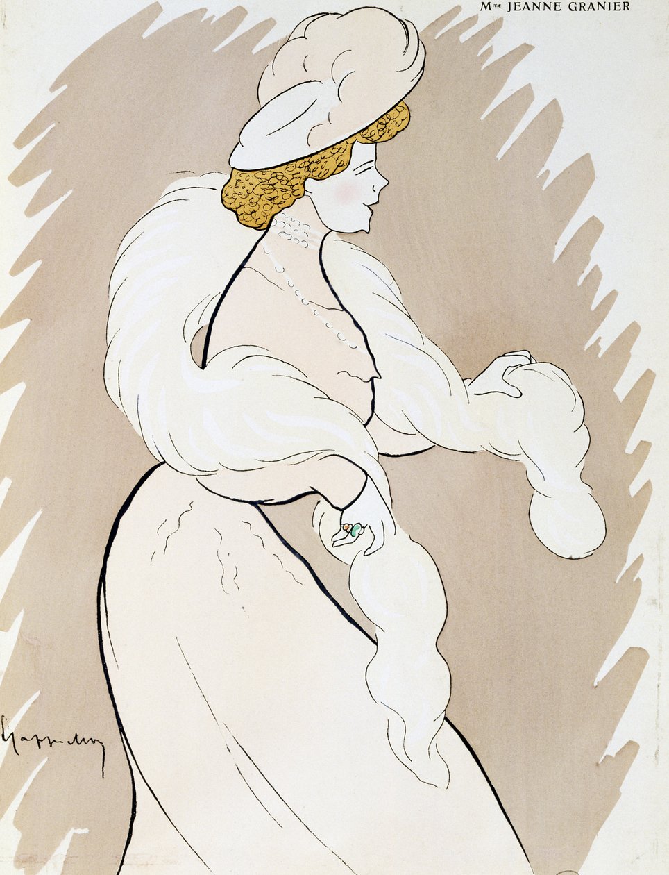 Atriz Jeanne Granier (1852-1939), desenho de Leonetto Cappiello (1875-1942) de Leonetto Cappiello