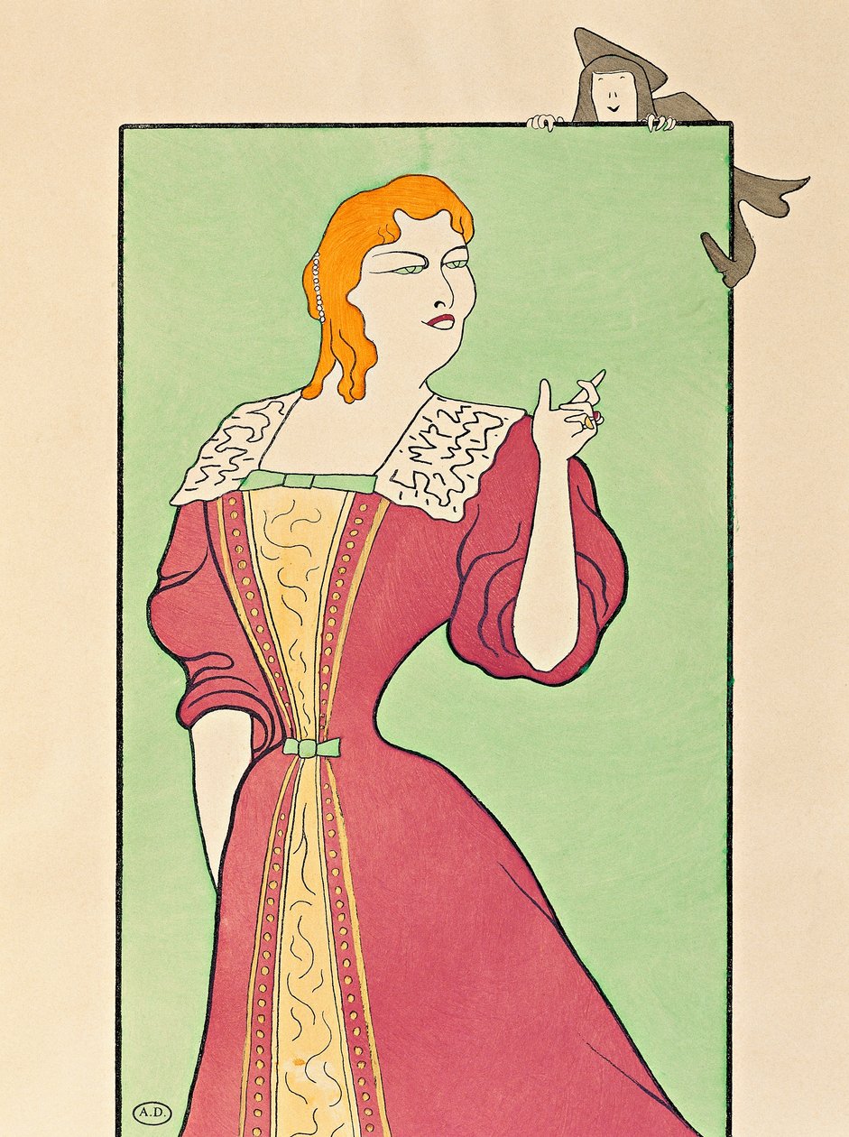 A atriz Marie-Louise Marsy (1866-1942) no papel de Elmira em Tartufo de Leonetto Cappiello