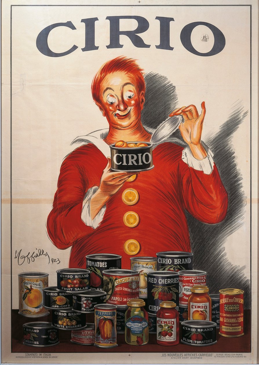 Anúncio de Leonetto Cappiello (1875-1942), ilustração de Cirio Food Preserve de Leonetto Cappiello