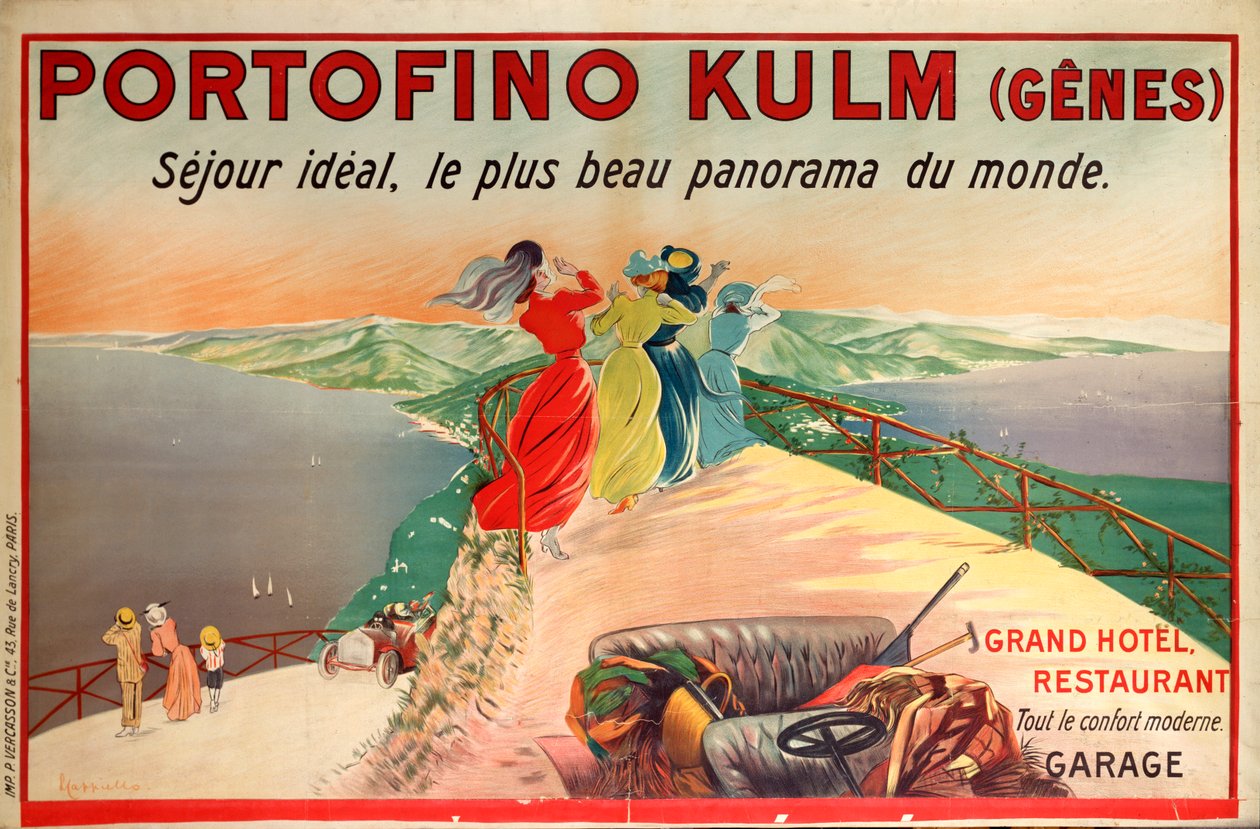 Cartaz publicitário para o Hotel Portofino Kulm em Camogli, Itália, Século XX de Leonetto Cappiello