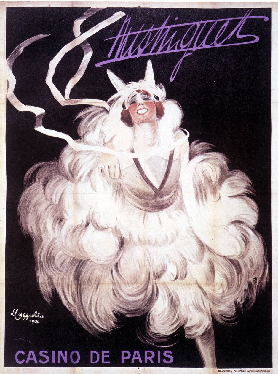Cartaz mostrando o Mistinguett (Mistinguette) no Casino de Paris de Leonetto Cappiello