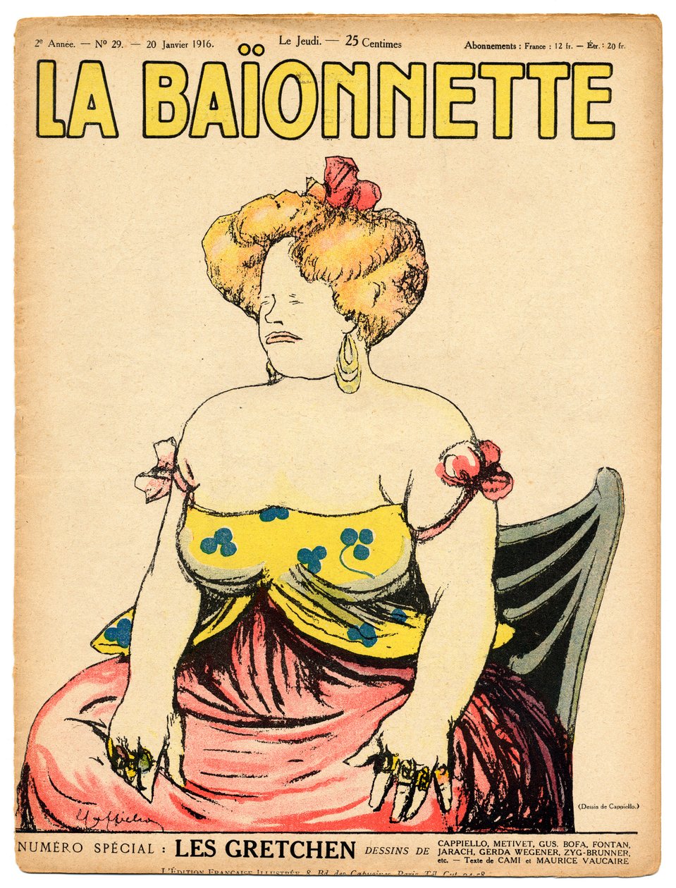 Capa de "La Baionnette", Satirical in Colors de Leonetto Cappiello