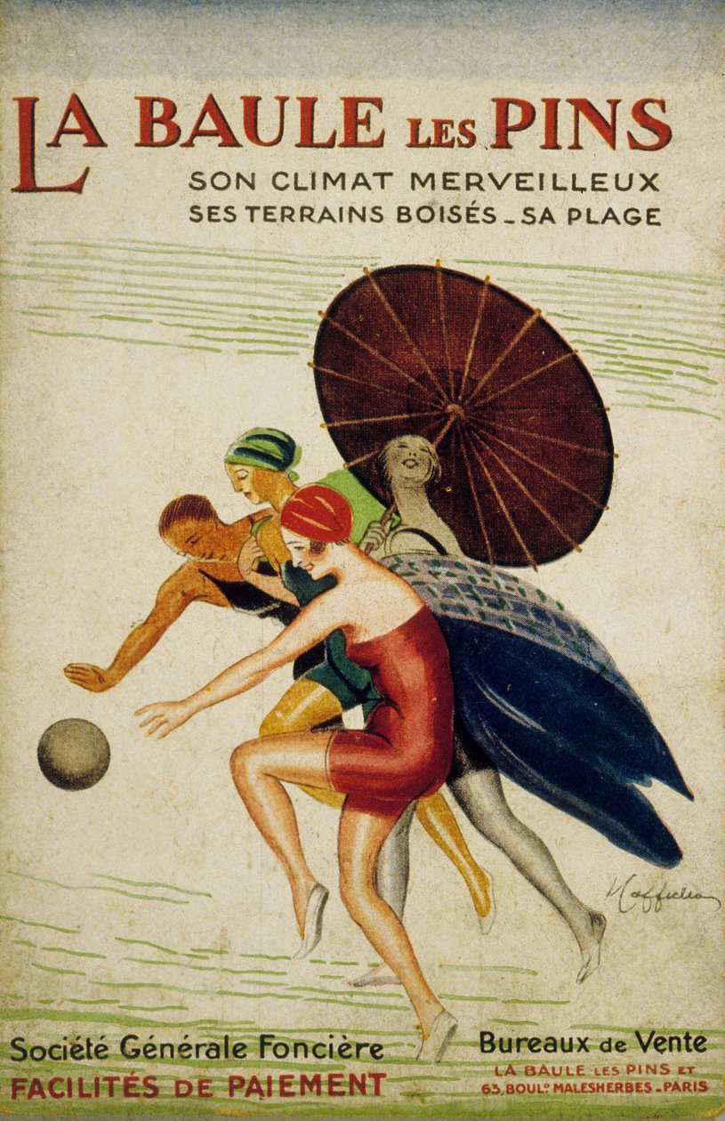 Anúncio francês de Leonetto Cappiello para a "societe Generale fonciere" de La Baule les Pins, França, anos 30 de Leonetto Cappiello