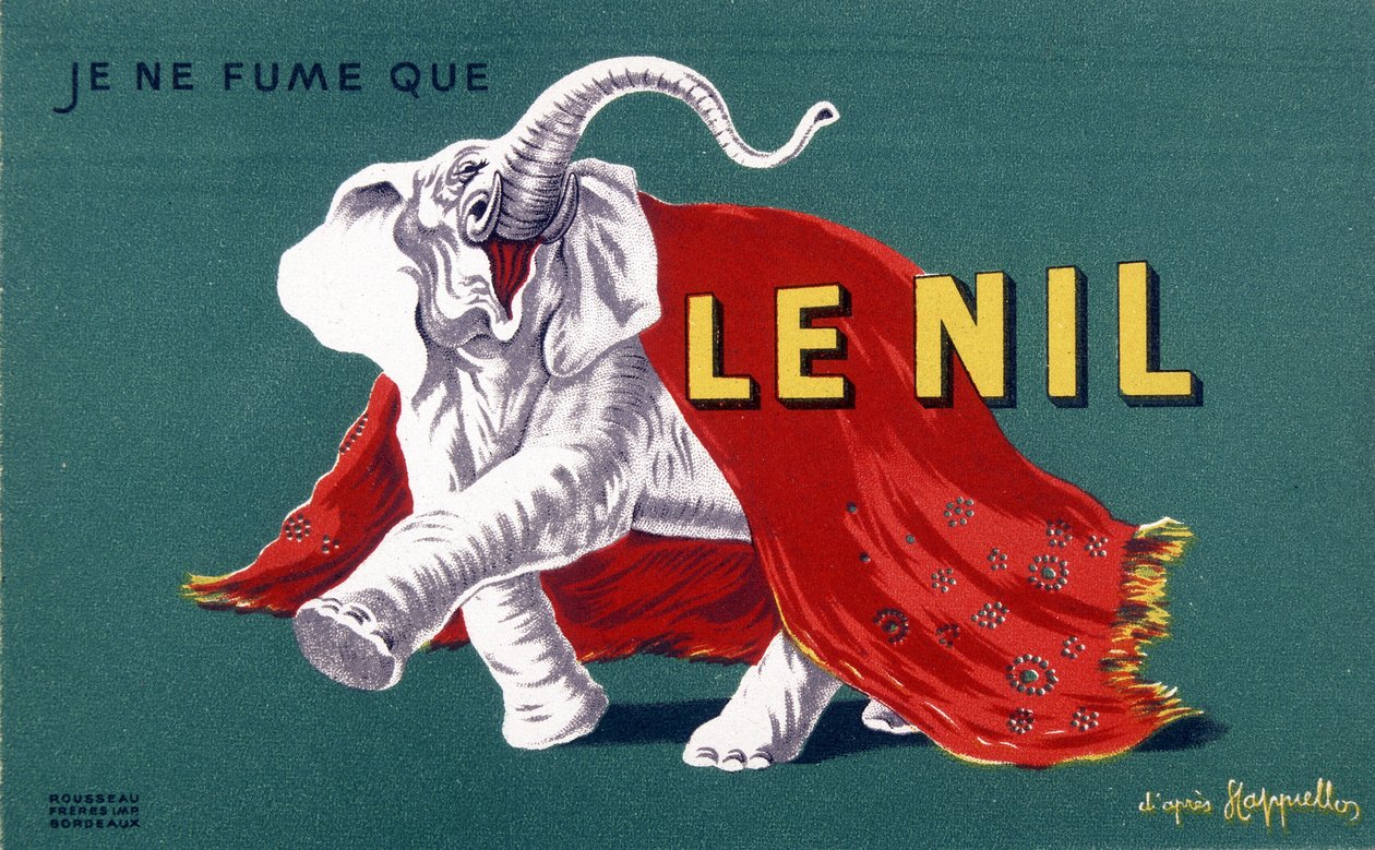 Eu só fumo o Nilo. Cartaz publicitário "O Nilo" de Leonetto Cappiello (1875-1942). sd. século XX de Leonetto Cappiello