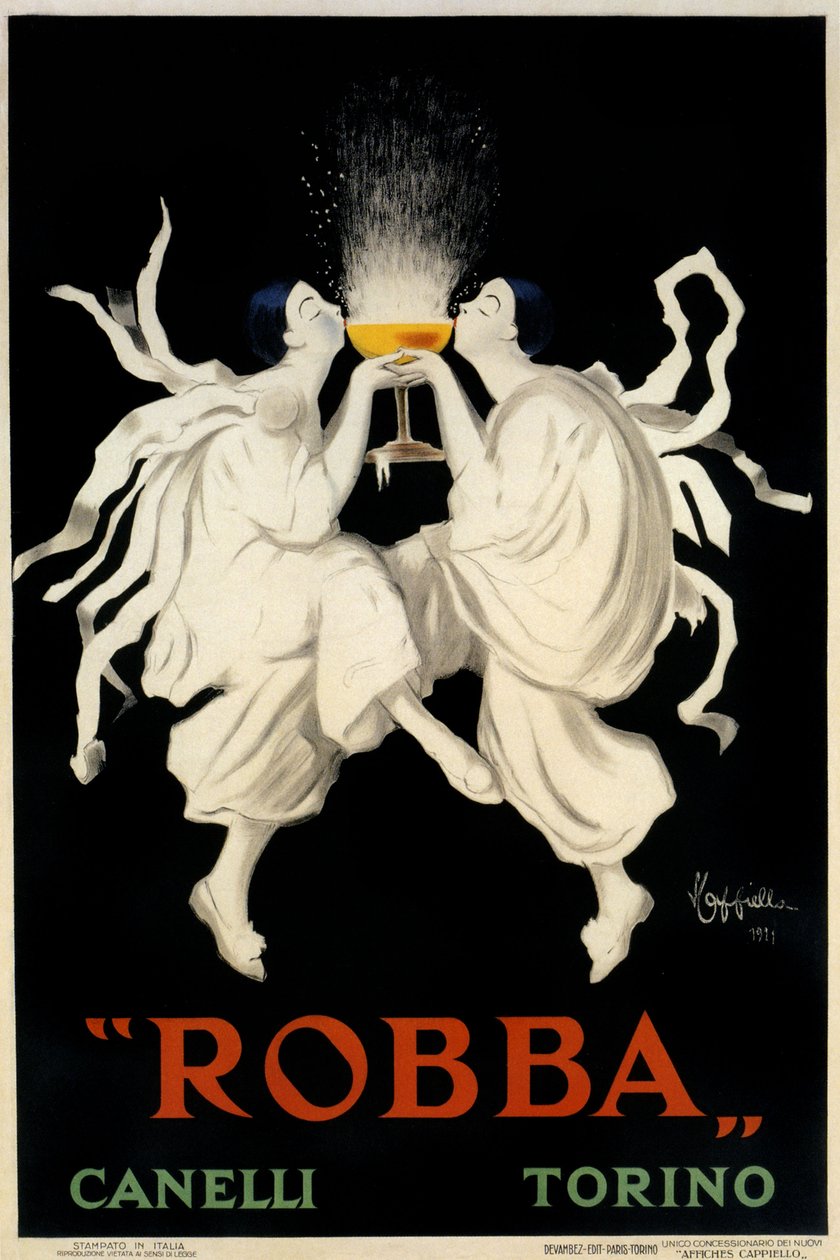 Cartaz publicitário Spumante Robba Canelli, Turim, Itália, 1921 de Leonetto Cappiello