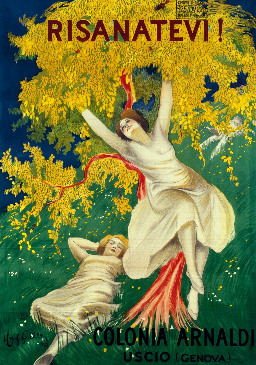 Cartaz publicitário da Colonia Arnaldi em Uscio (Génova) de Leonetto Cappiello